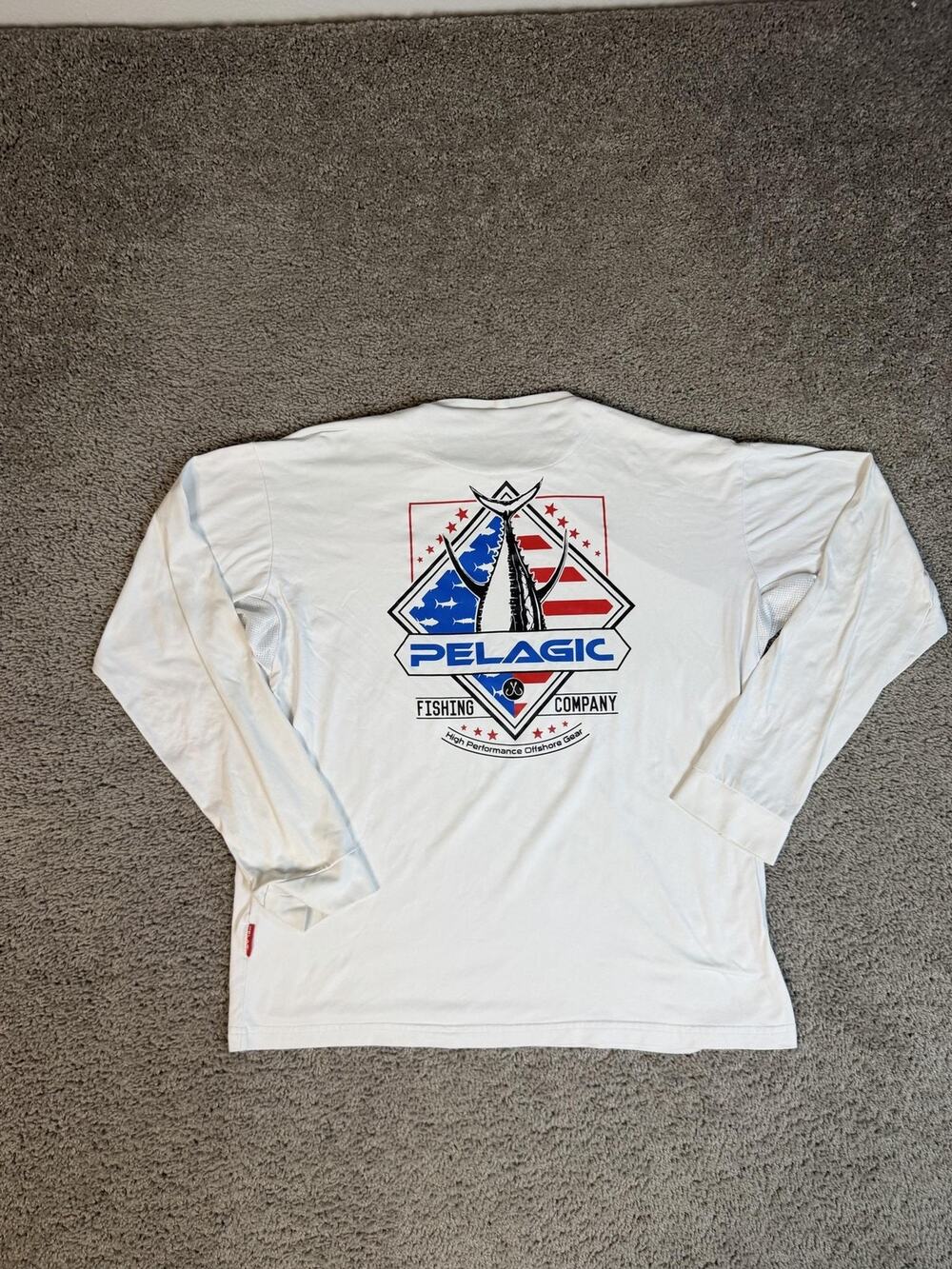PELAGIC Rash Guard Mens XL White Long Sleeve Breathable Lightweight Mesh